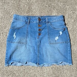 Justice Blue Denim Skort with Button Details